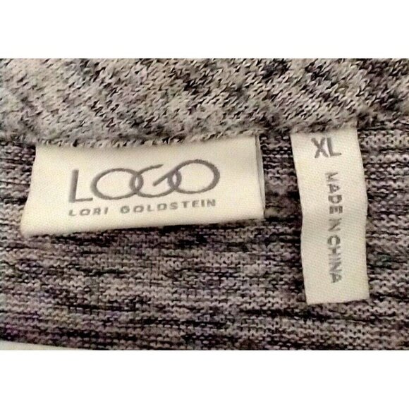 LOGO Lori Goldstein Gray Heather Asymmetrical Hem Full Zip Cardigan Pockets - XL - Picture 6 of 9